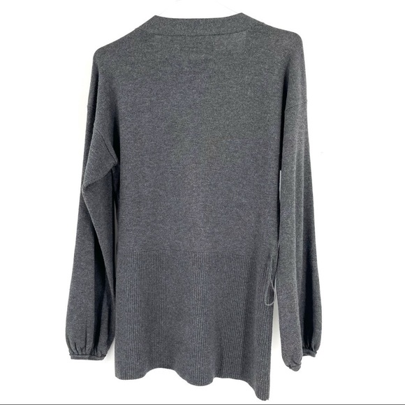 Michael Kors Gray VNeck Snap Button Cardigan - Picture 5 of 9